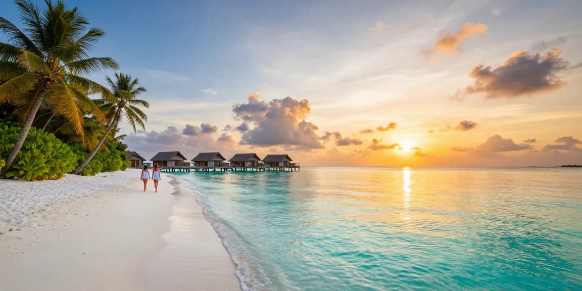 Stunning beach sunset ambience with link TR88 for your vacation planning adventure.