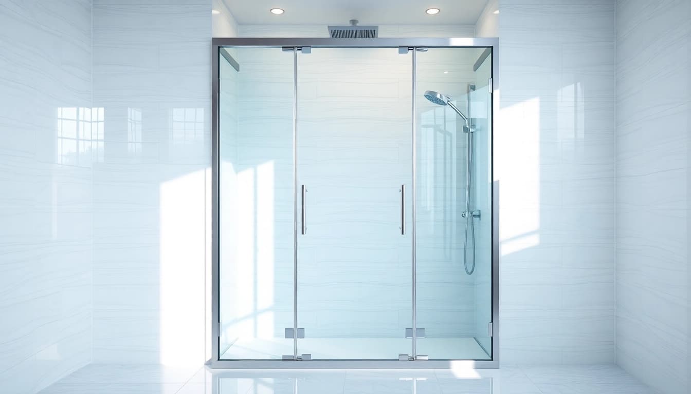 Duschkabine 80x80 in modernem Badezimmer mit eleganten Details und natürlichem Licht.