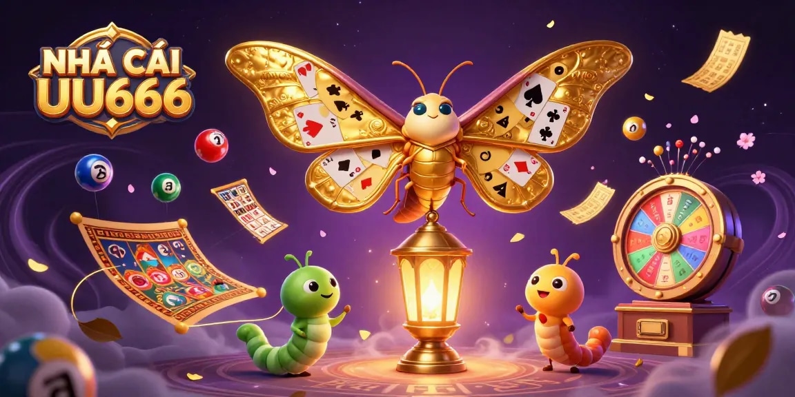 Experience the thrill at NHÀ CÁI UU666 with vibrant 3D illustrations showcasing exciting gaming elements.
