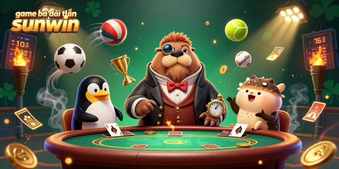 Win at game bài đổi thưởng sunwin with this colorful underwater poker showdown illustration