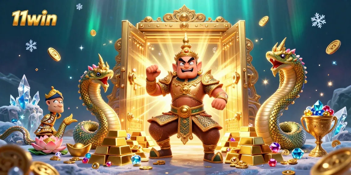 Experience winning thrills with 11win, where animated guardians bring fortune in an enchanting casino realm.