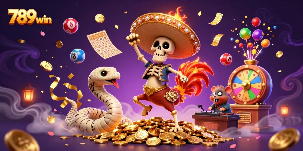 Experience thrilling wins with 789win in this lively 3D casino scene featuring dynamic characters and vibrant gambling elements.