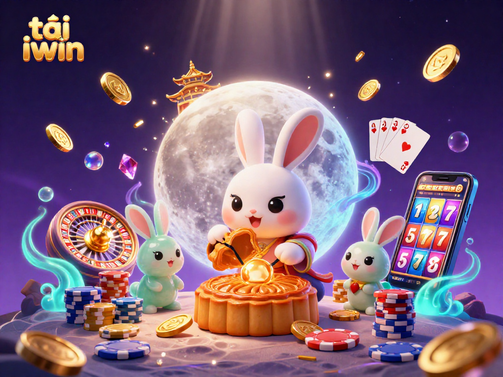 Spin to win with tải iwin in this 3D casino illustration featuring lucky symbols and vibrant colors.