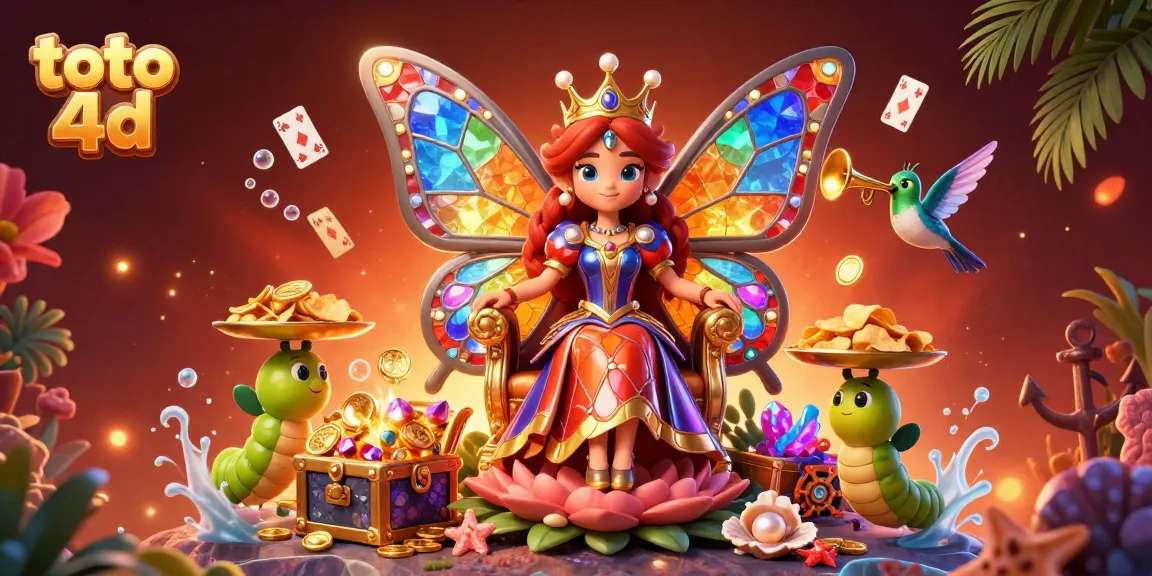Engage with exciting toto 4d elements in a vibrant 3D gaming illustration featuring a butterfly queen.