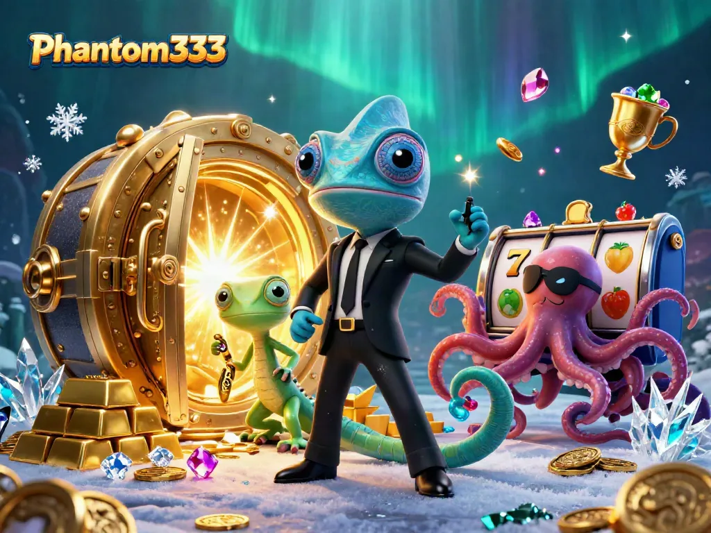 Experience thrilling gambling action with Phantom333 featuring vibrant casino elements and colorful characters.
