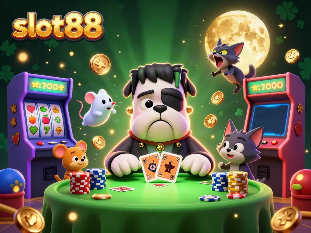Slot88 menawarkan pengalaman bermain yang mendebarkan dengan karakter kasino yang unik dan slot bertema petualangan.