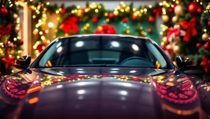 Revitalize your vehicle with a Christmas car detailing gift, showcasing expert detailing surrounded by festive decor.