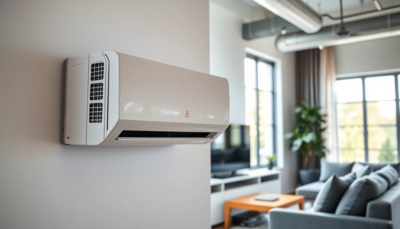Enhance your comfort with a sleek Mitsubishi mini split AC unit in a modern living space.