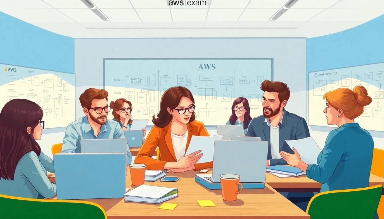 Enhancing AWS exam help in a collaborative study environment with diverse learners.