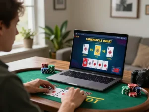 Engaging in online blackjack at home while exploring lc88 bio platform for strategic gaming.