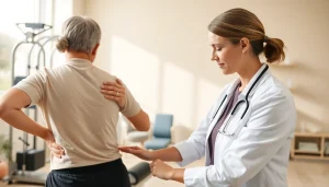Practitioner illustrating effective back pain solutions in a clinical environment.