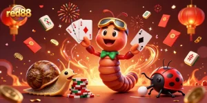 Engage in exciting gameplay at red88 with vibrant characters and festive casino elements.